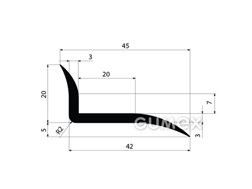 GUMOVÉ PROFILY TVARU "L" - EPDM